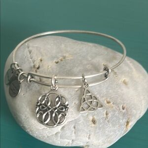Alex and Ani Elegant Silver Celtic Trinity Path of Life Charm Bangle Bracelet